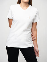 Polo Womens Kelly Short Sleeves V Neck T-Shirt In White