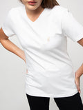 Polo Womens Kelly Short Sleeves V Neck T-Shirt In White