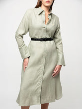 Polo Womens Julia Long Sleeved Shirt Dress In Willow