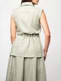 Polo Womens Lerato Sleeveless Linen Shacket In Willow