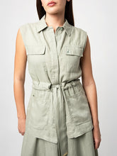 Polo Womens Lerato Sleeveless Linen Shacket In Willow