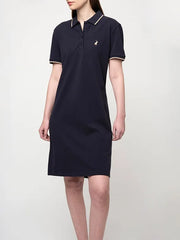 Polo Womens Leah Short Sleeve Golfer Dress Navy
