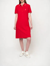 Polo Womens Leah Short Sleeve Golfer Dress Red