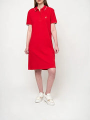 Polo Womens Leah Short Sleeve Golfer Dress Red