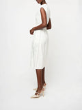 Polo Womens Khany Sl Printed Wrap Dress Off White