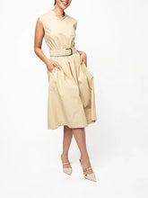Polo Womens Rae Belted Dress In Stone