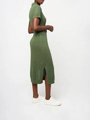 Polo Womens Sam Knitted Resort Dress In Olive