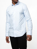 Polo Mens Long Sleeves Micro Check Shirt Blue