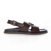 Polo Mens Moulded Leather Trim Sandals In Brown