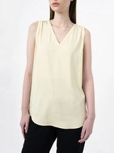 Polo Womens V-Neck Blouse In Yellow