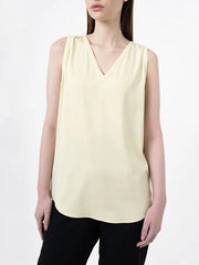 Polo Womens V-Neck Blouse In Yellow