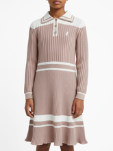 Polo Girls Ava Knitted Colour Blocked Dress Rose Taupe