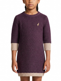 Polo Girls Addison Knitted Dress In Plum