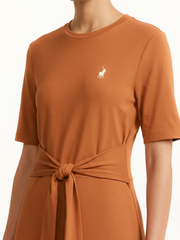 Polo Womens Melody Casual Wrap Dress In Clay
