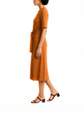 Polo Womens Melody Casual Wrap Dress In Clay