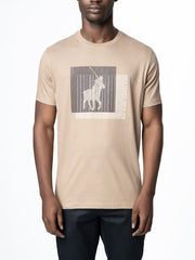 Polo Mens Block Printed Short Sleeves Tee Taupe