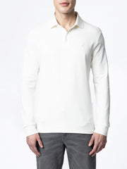 Polo Mens Essential Pique Long Sleeve Golfer In Whute