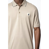 Polo Mens Plain Double Mercerised Short Sleeves Golfer In Stone