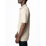 Polo Mens Plain Double Mercerised Short Sleeves Golfer In Stone