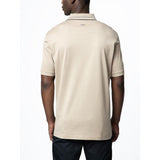Polo Mens Plain Double Mercerised Short Sleeves Golfer In Stone