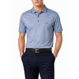 Polo Mens Plain Double Mercerised Short Sleeves Golfer In Blue