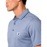 Polo Mens Plain Double Mercerised Short Sleeves Golfer In Blue