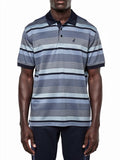 Polo Mens Textured Stripe Golfer In Blue