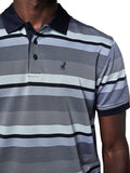 Polo Mens Textured Stripe Golfer In Blue
