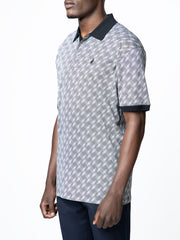 Polo Mens Fine Stripe Printed Dm Short Sleeves Golfer White