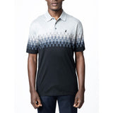 Polo Mens Jacquard Double Mercerised Short Sleeves Golfer In Black/Grey