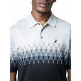 Polo Mens Jacquard Double Mercerised Short Sleeves Golfer In Black/Grey