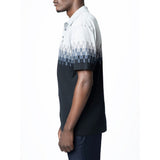 Polo Mens Jacquard Double Mercerised Short Sleeves Golfer In Black/Grey