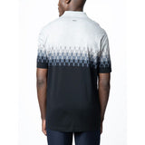 Polo Mens Jacquard Double Mercerised Short Sleeves Golfer In Black/Grey