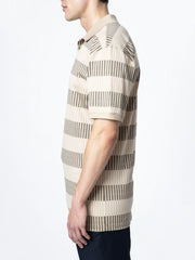 Polo Mens Stripe Dm Short Sleeves Golfer Stone
