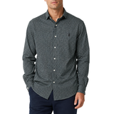 Polo Mens Micro Geo Print Long Sleeves Shirt In Green