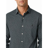 Polo Mens Micro Geo Print Long Sleeves Shirt In Green