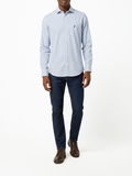 Polo Mens Micro Print Shirt In Light Blue