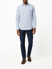 Polo Mens Micro Print Shirt In Light Blue