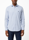 Polo Mens Micro Print Shirt In Light Blue