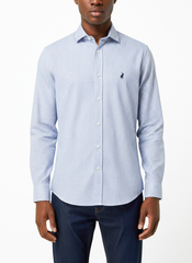 Polo Mens Micro Print Shirt In Light Blue
