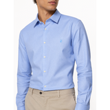 Polo Mens Premium Herringbone Long Sleeves Shirt In Light Blue