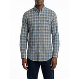 Polo Mens Small Check Long Sleeves Shirt In Blue Multi