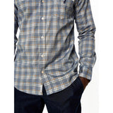Polo Mens Small Check Long Sleeves Shirt In Blue Multi