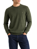 Polo Mens Essential Cotton Crew Long Sleeve Knitwear Sweater In Fatigue