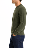 Polo Mens Essential Cotton Crew Long Sleeve Knitwear Sweater In Fatigue