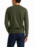 Polo Mens Essential Cotton Crew Long Sleeve Knitwear Sweater In Fatigue