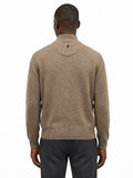 Polo Mens 3 Button Funnel Neck Knitwear In Taupe