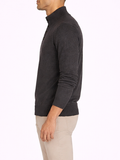 Polo Mens 3 Button Funnel Neck Knitwear Jersey In Charcoal