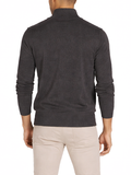 Polo Mens 3 Button Funnel Neck Knitwear Jersey In Charcoal