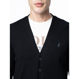 Polo Mens Plain Cardigan In Black
